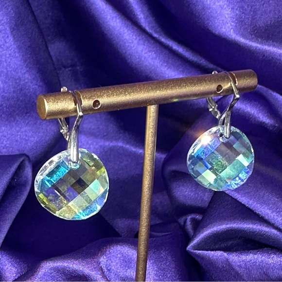 Jewelry - Marea Crystal Sterling Silver Drop Earrings, Made in Czech Republic w/Swarovski